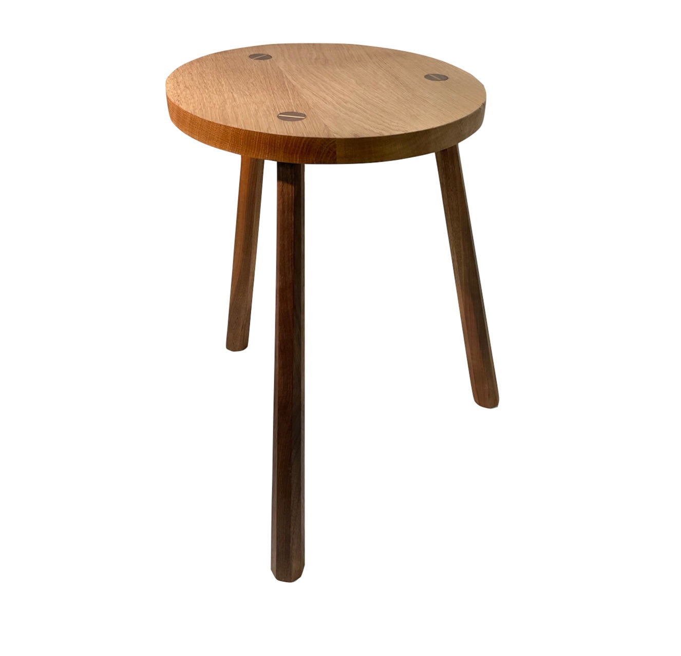 English oak stool / side table