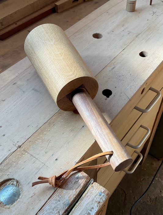 Handmade wooden mallet.