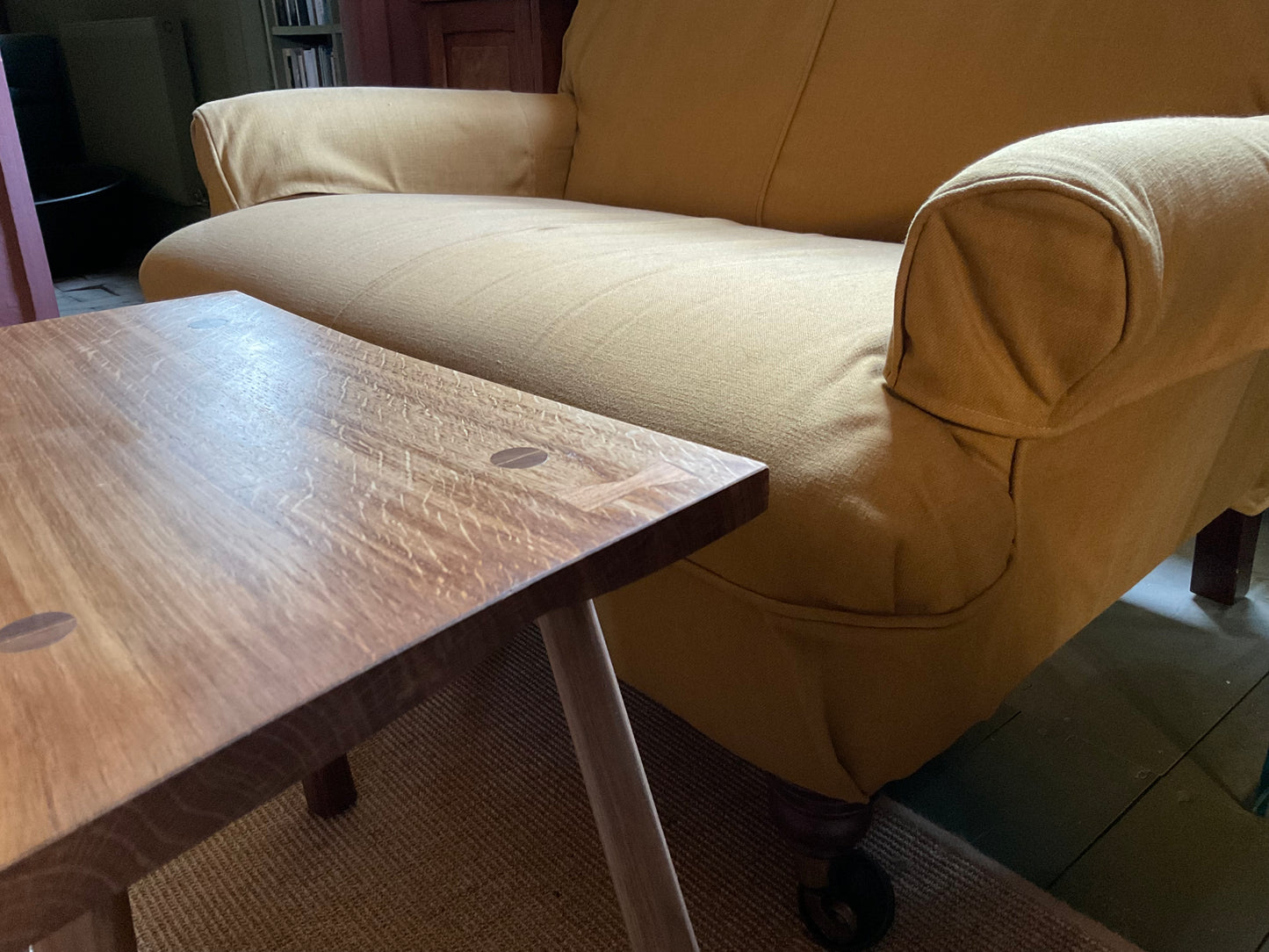 English oak side table.