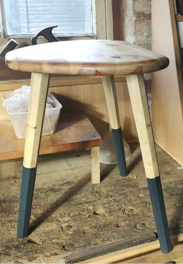 Solid timber pebble stool / side table natural finish