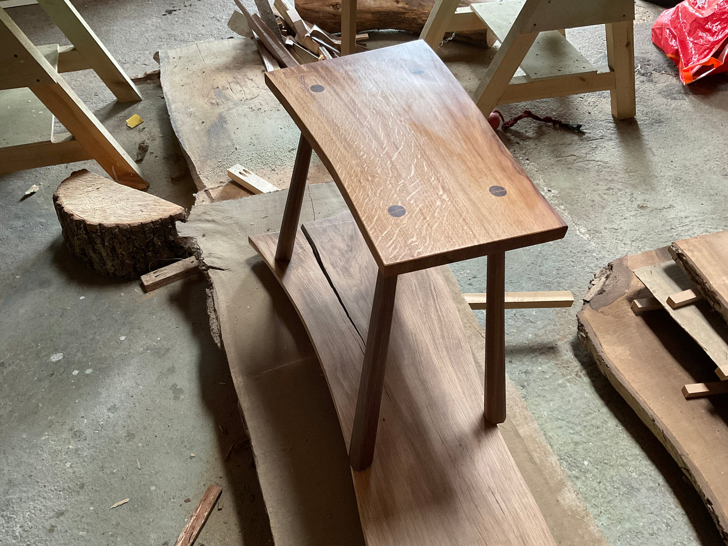 English oak four leg stool